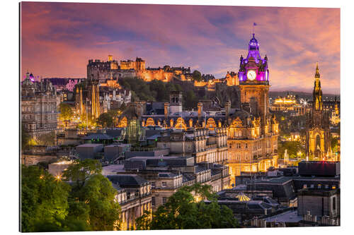 Tableau en plexi-alu Fantastic sunset in Edinburgh