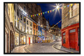 Gerahmter Kunstdruck Charmantes Edinburgh - West Bow &amp; Victoria Street