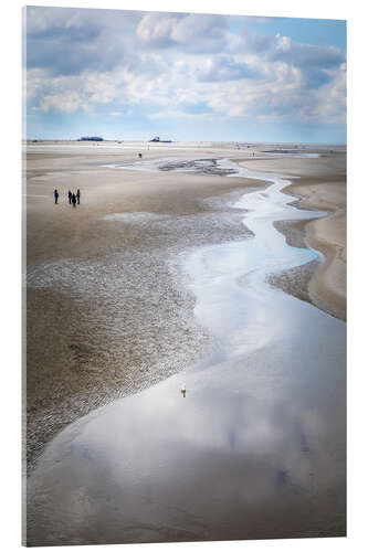 Acrylic print Wadden landscape at the beach of St. Peter Ording