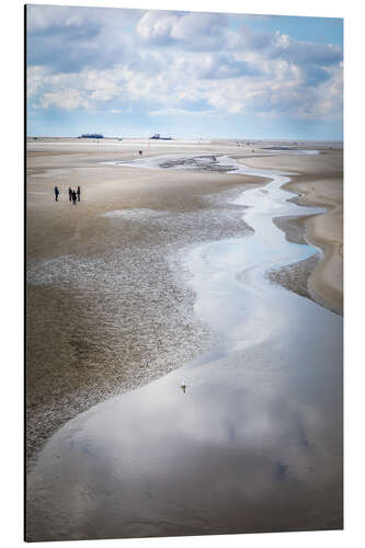 Aluminiumsbilde Wadden landscape at the beach of St. Peter Ording