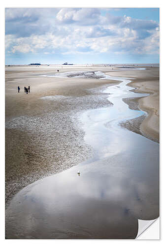 Sticker mural Wadden landscape at the beach of St. Peter Ording