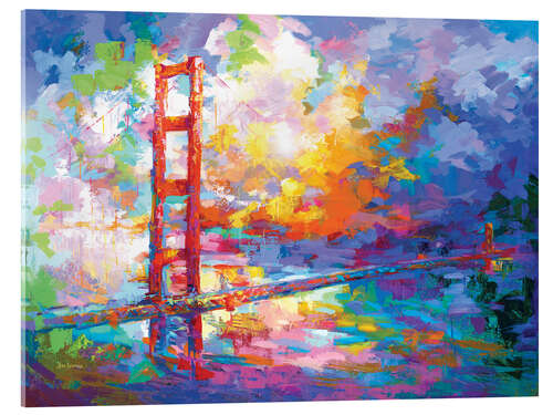 Acrylglasbild Golden Gate Bridge Farbenfroh II