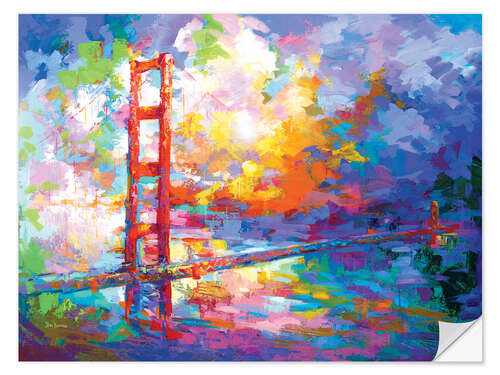 Vinilo para la pared Golden Gate Bridge Colourful II