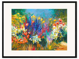 Ingelijste kunstdruk Tuscan Wildflowers Colourful