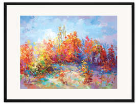 Gerahmter Kunstdruck Farbenfrohe Herbstlandschaft II