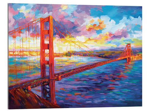 Cuadro de plexi-alu Golden Gate Bridge Colourful III