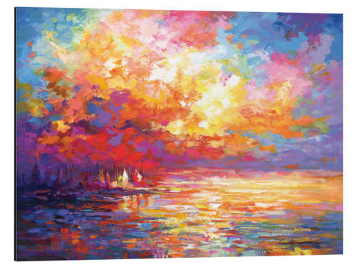 Aluminium print Colourful Sunset