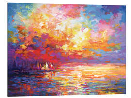 Quadro em plexi-alumínio Colourful Sunset