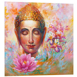 Foam board print Buddha Lotus, Colourful I