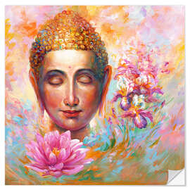 Sisustustarra Buddha Lotus, Colourful I