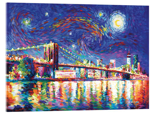 Acrylglasbild Brooklyn Bridge bei Nacht