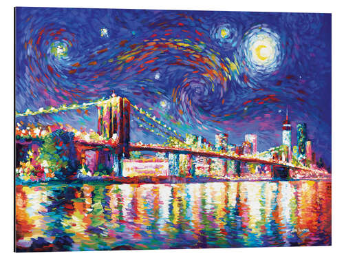 Aluminium print Brooklyn Bridge at Night