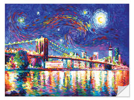 Vinilo para la pared Brooklyn Bridge at Night