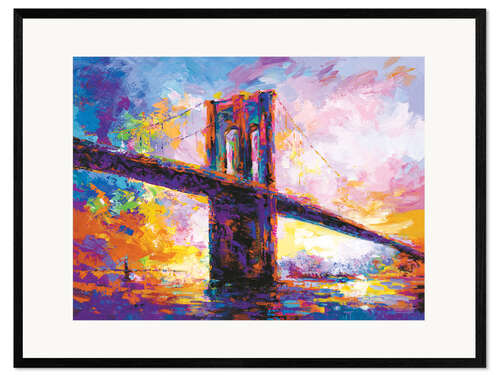 Ingelijste kunstdruk Brooklyn Bridge I