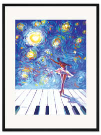 Gerahmter Kunstdruck Ballerina Sternennacht