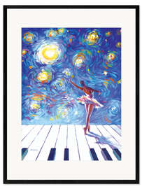 Inramat konsttryck Ballerina Starry Night