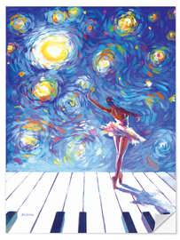 Sticker mural Ballerina Starry Night