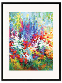 Kunsttryk i ramme Colourful Flowers Abstract