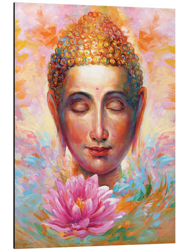 Aluminium print Buddha Lotus, Colourful II