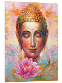 Foam board print Buddha Lotus, Colourful II