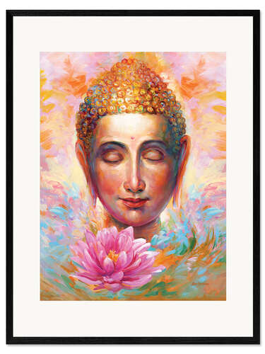 Kehystetty taidepainatus Buddha Lotus, Colourful II