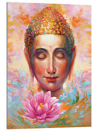 Tableau en plexi-alu Buddha Lotus, Colourful II