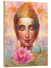 Quadro de madeira Buddha Lotus, Colourful II - Leon Devenice