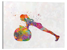 Magnettafel Fitnessübung mit einem Ball IX