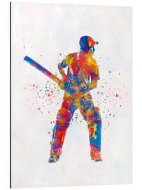 Aluminium print Cricket player III