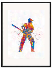 Gerahmter Kunstdruck Kricketspieler III