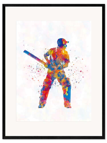 Framed art print Cricket player III