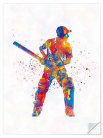 Selvklebende plakat Cricket player III