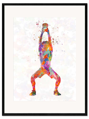 Impresión de arte enmarcada Fitness exercise with a ball V