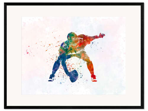 Impression artistique encadrée American football player VIII