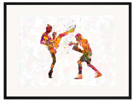 Gerahmter Kunstdruck Boxkampf III