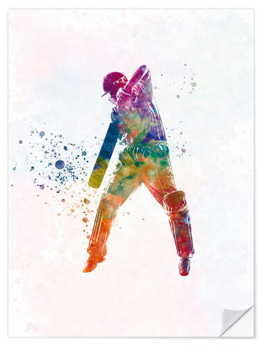 Selvklebende plakat Cricket player V