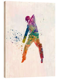 Stampa su legno Cricket player V