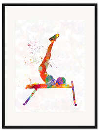 Gerahmter Kunstdruck Fitnessübung VI