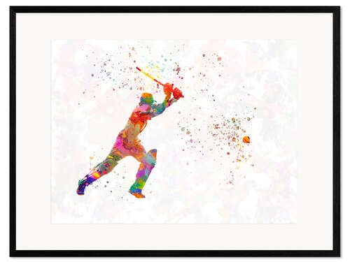 Impression artistique encadrée Cricket player VIII