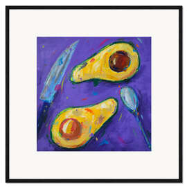 Stampa artistica con cornice Avocado, Knife, Spoon