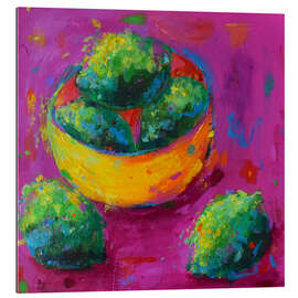 Tableau en plexi-alu Limes in a Yellow Bowl