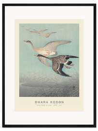 Gerahmter Kunstdruck Gänse im Flug