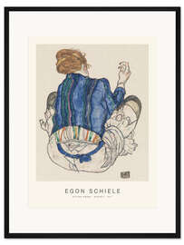 Gerahmter Kunstdruck Sitzende Frau, Rückenansicht