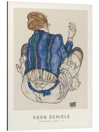 Magnettafel Sitzende Frau, Rückenansicht