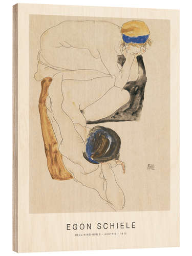 Print på træ Reclining Girls