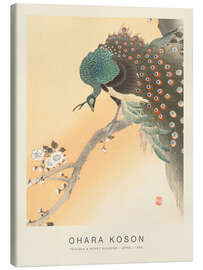 Canvas print  Peacock &amp; Honey Blossom, 1926 - Ohara Koson