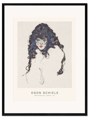 Impression artistique encadrée Dark Haired Girl, 1914