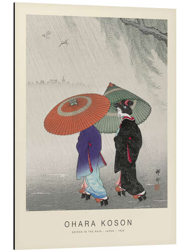 Tableau en aluminium Geisha in the rain, 1926