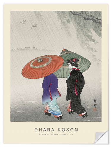 Sticker mural Geisha in the rain, 1926