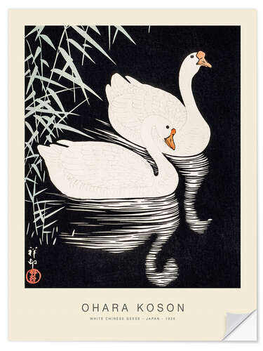 Selvklebende plakat White Chinese Geese, 1926